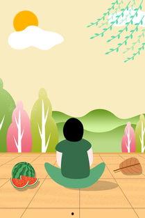 小孩吃瓜插画,小宝贝欢乐吃瓜瞬间